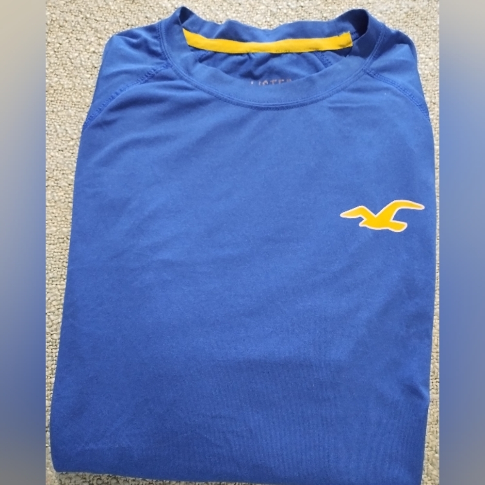 Hollister Royal Blue Tee with Vibrant Green Emblem